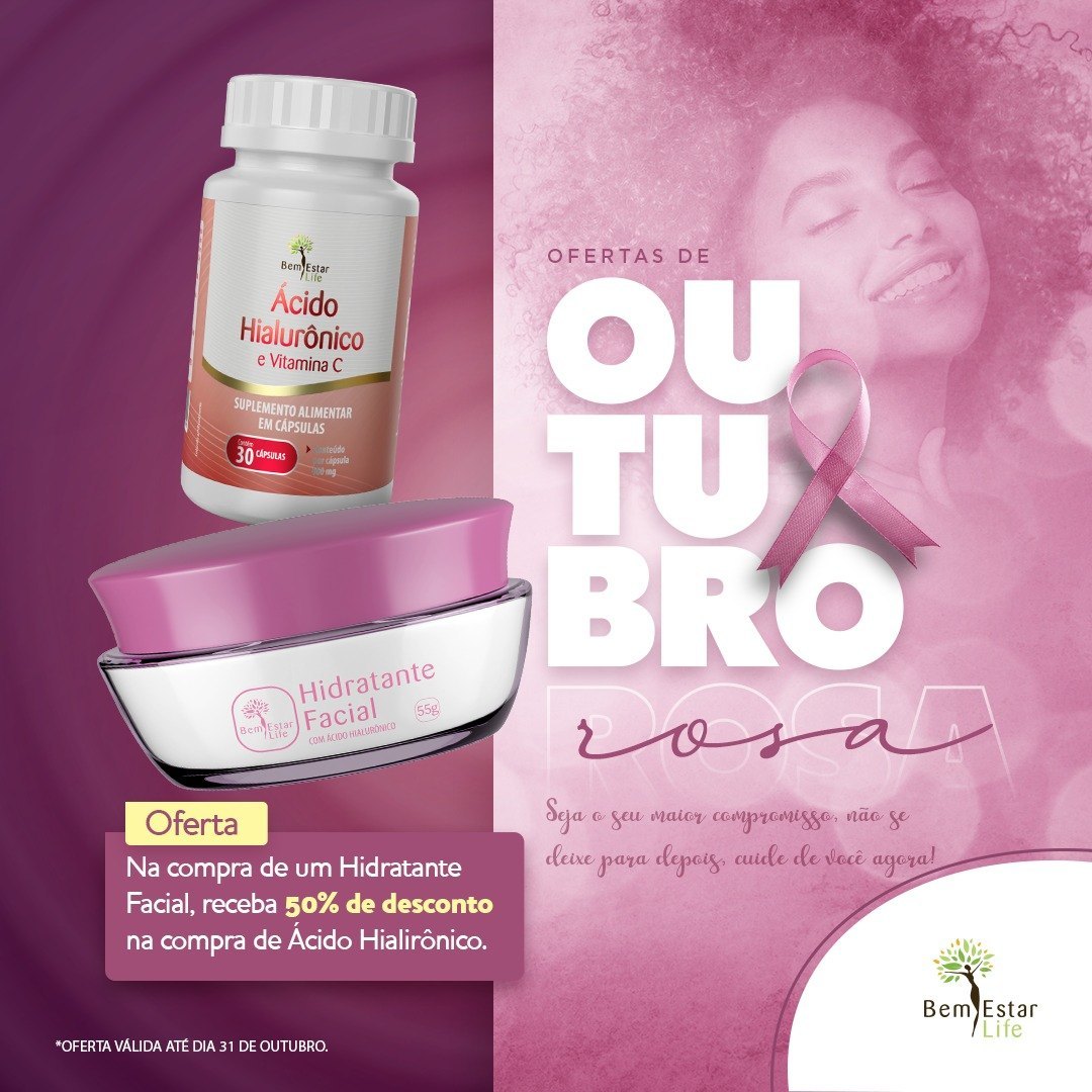 NA COMPRA CREME FACIAL COM ACIDO HILURONICO - GANHA 50% DSCTO ACIDO HIALURONICO 30 CAPSULAS