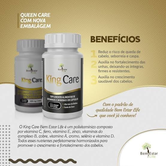 COMPRE 2 e LEVE 3 KING CARE MULTIVITAMINICO PARA CABELOS E UNHAS