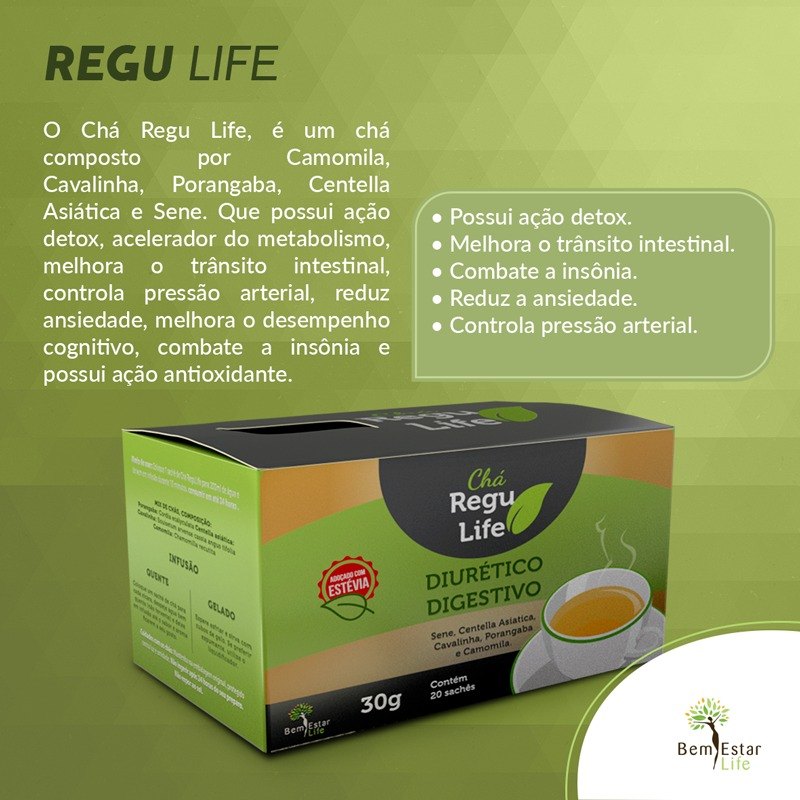 CHÁ REGU LIFE - 20 SACHET