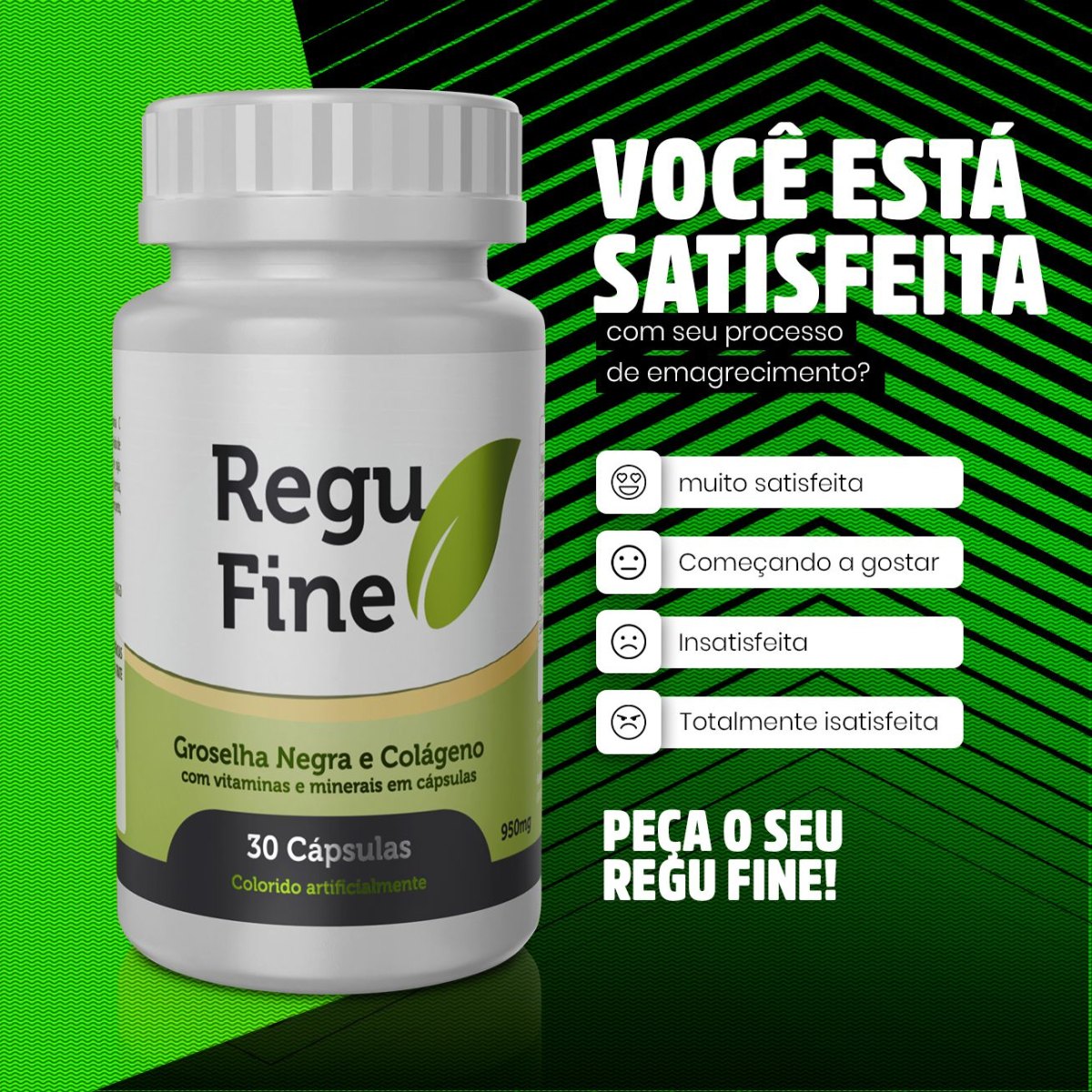 2 potes Regu fine 30 cápsulas cada - excelente  inibidor de apetite 
